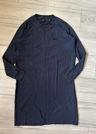 Сукня базова синя плаття повсякденне бавовняна туніка