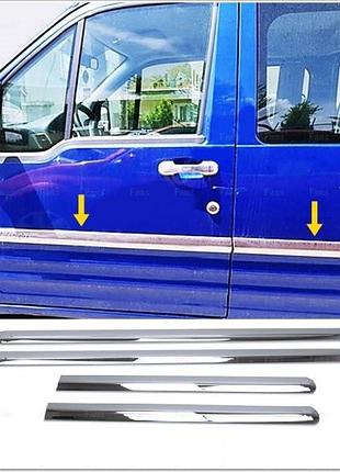 Накладки на молдінги дверей для ford connect 2002-2013 4 шт. хром-нерж (tan24)