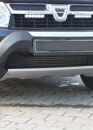 Накладка на передний бампер для renault duster 2008-2018 abs (tan24)