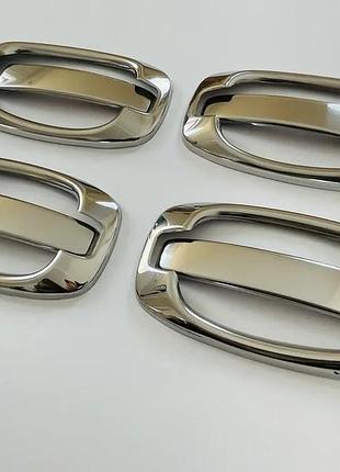 Накладки на ручки для fiat doblo 2009-2017 8шт ручки+обводка (tan24)