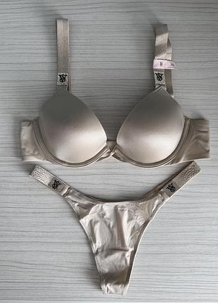 Комплект білизни victoria’s secret бюстгальтер 34b, 36b, трусики s, m. вікторія сікрет