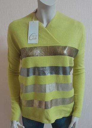 Непревзойденная кофта / блуза жёлтого цвета в полоску sassofono made in italy с биркой