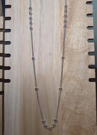 Срібний 925 проба ланцюжок з кульками 50см 5-1-1