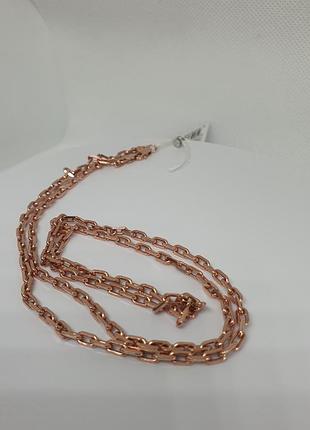 Ланцюжок якір срібний 925 проба в позолоті 65см