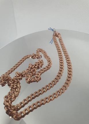 Срібний ланцюжок плетіння панцир позолота 55см