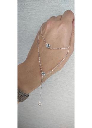 Кольє срібло 925 проба два камінчики, колір і довжину можливо обрати