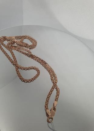 Ланцюжок срібний плетіння подвійний якір позолота 55см (бп-40)