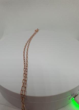 Срібний ланцюжок 925 проба якір позолота 50см (ап-60)