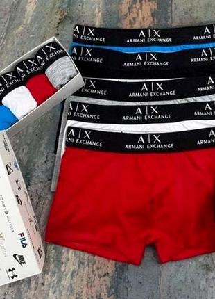 Труси боксери чоловічі, нижня білизна armani 5 шт в коробці.