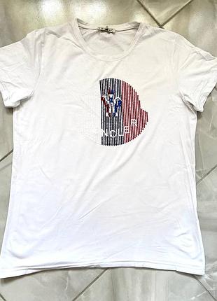 Женская белая футболка moncler m