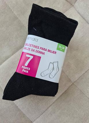 Носки женские esmara размер 35-38 черный цвет набор 7 шт.