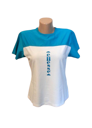 Футболка женская спортивная бело голубая ellesse