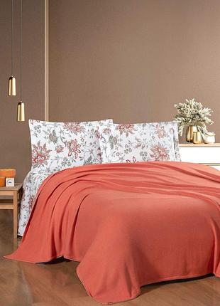 Комплект постельного белья с пледом kristal ranforse 200×230 см vita kiremit