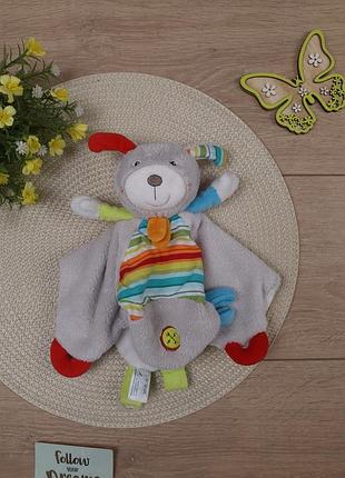 Игрушка комфортер погремушка платочка собачка
