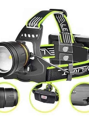 Ліхтар налобний bl-a8-p50, 2 акумулятори 18650, zoom, зу microusb, ліхтарик на голову із зарядкою   tops