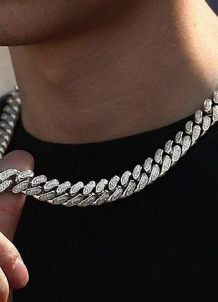 Чоловічий металевий ланцюжок, срібний ланцюг на шию зі сталі 12 мм tops