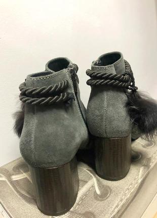 Черевики черевики замшеві сірі ботінки ботільйони напів чоботи3 фото