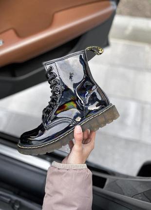 Зимние ботинки dr martens женские лаковая кожа1 фото