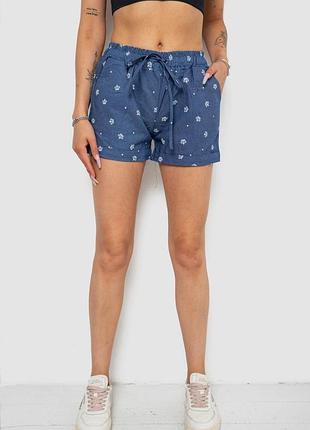 Шорты женские с принтом цвет джинс