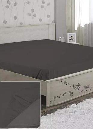 Простынь на резинке бязь темно-серая ярослав