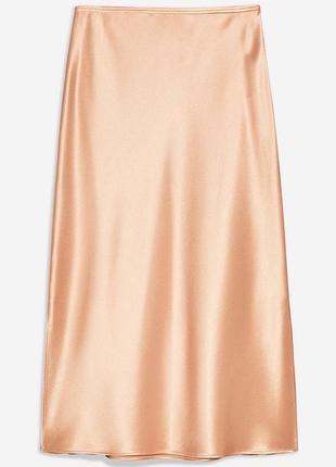 Женская сатиновая юбка с разрезом topshop