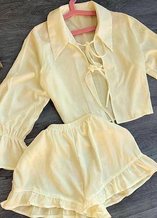 Рубашка на завязках+шорты