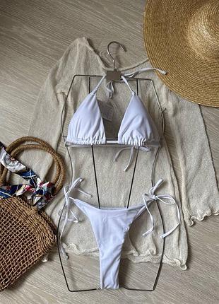 Купальник білосніжний роздільний розміри с/м/л