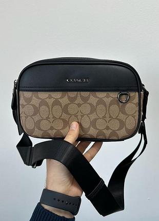 Мужская кожаная сумка кросс-боди coach