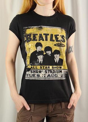 Футболка the beatles чорна мерч принт топ жіноча вінтаж вінтажна малюнок