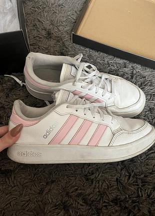 Casual / adidas — білі рожеві кросівки adidas uk 6 (~eu 39)