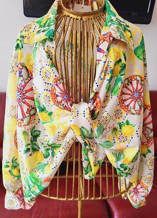Рубашка, блуза с лимонами