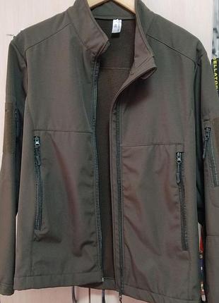 Тактична куртка з матеріалу softshell 48р (підходить на l розмір) в колірі темна оліва