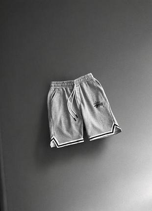 Шорты мужские серые stussy на шнуровке с карманами, повседневные летние шорты стусси брендовые