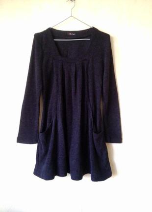Новое тепленькое свитер-платье с карманами р l