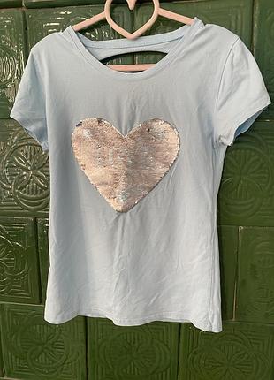 Футболка love хлопок паетки 44 с 46 м