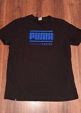 Мужская уникальная футболка puma с большим лого оригинал