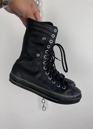 Жіночі високі шкіряні кеди converse leather 38