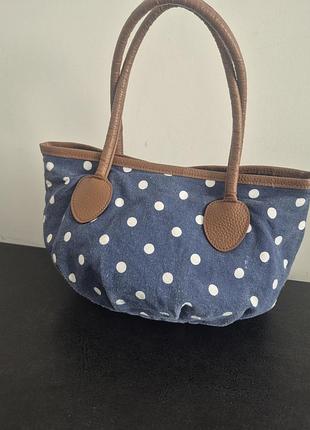 Котонова сумка в горошок le voyage en panier