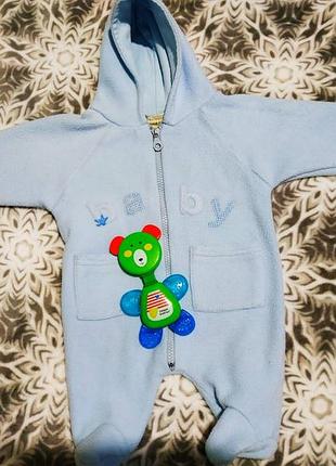 Тёплый флисовый человечек комбинезон  на молнии