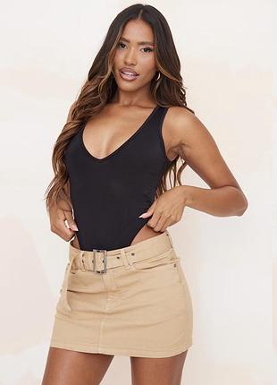 Чорне базове боді з глибоким вирізом, plt, розмір м