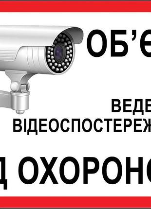 Наклейка обьект під охороною ведеться відеоспостереження 8876