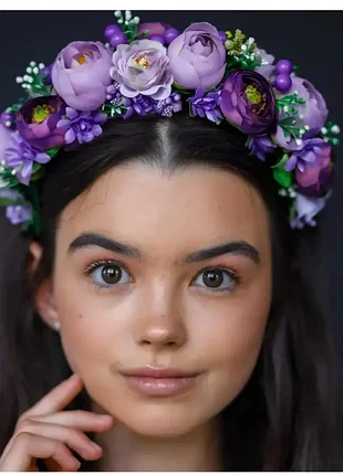 Венчик украинский фиолетово-сиреневый цветочная корона+подарок