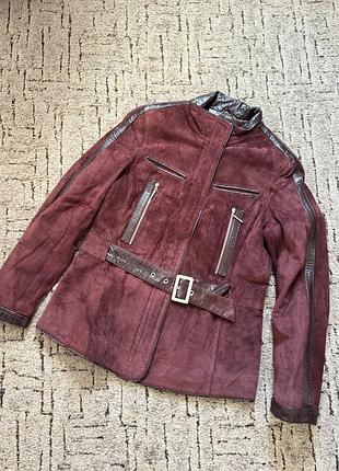 Пиджак из натуральной кожи  и замши