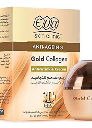 Крем для обличчя ева eva collagen з колагеном проти зморщок  anti-ageing gold collagen 3d-крем (2224)