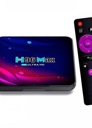Смарт тв приставка h96 max v11 4/32 гб android 11 smart tv box андроїд тв бокс
