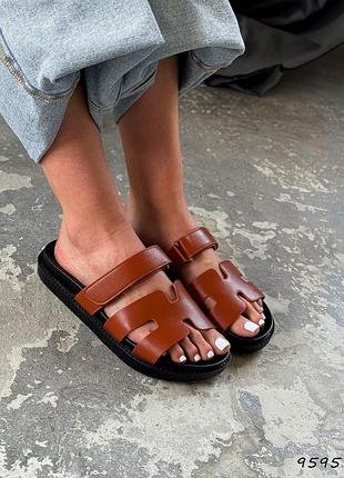 Шлепанцы женские карамель / женские шлепанцы карамельного цвета