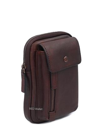 Сумка чоловіча натуральна шкіра leather 13647 brown