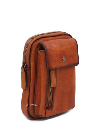 Сумка чоловіча натуральна шкіра leather 13647 l brown