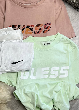 Зеленая футболка guess оригинал 💚