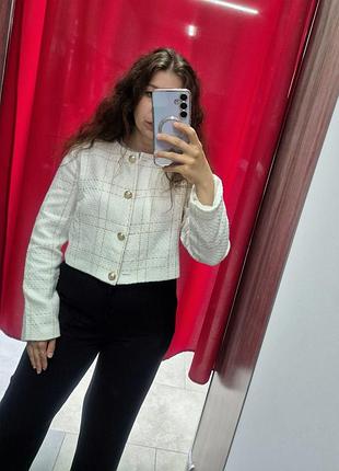 Стильный жакет белого цвета shein